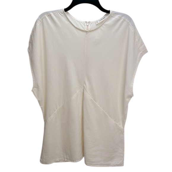 Everlane The Drape Top in Butterlite Bone 100% Tencel Cap Sleeve Zip Back 14 - Picture 1 of 15